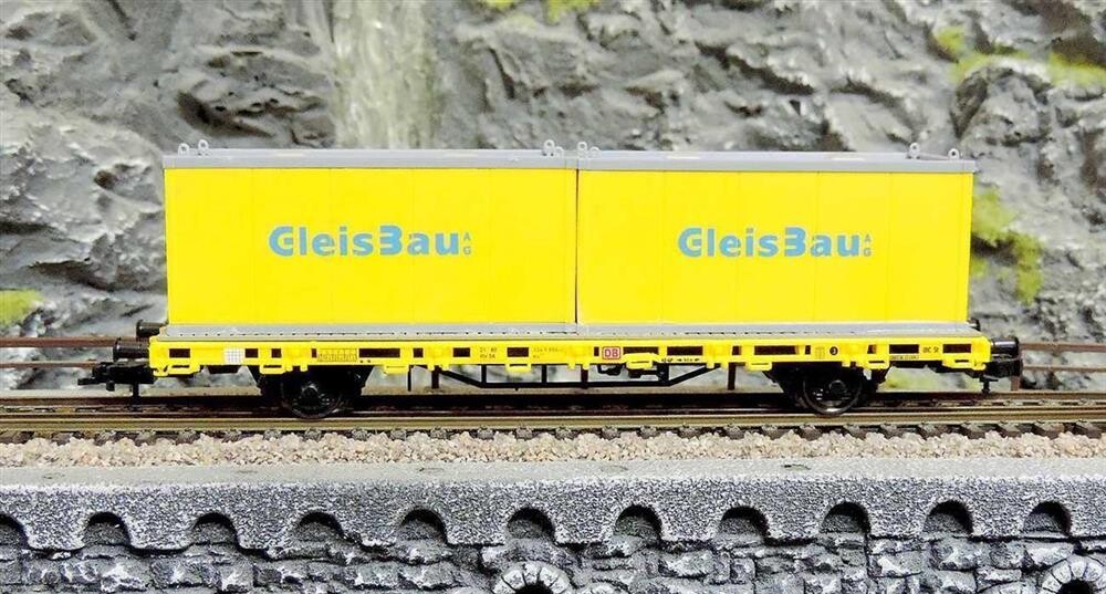 Kibri H Niederbordwagen Mit Containern Gleisbau Fertigmodell