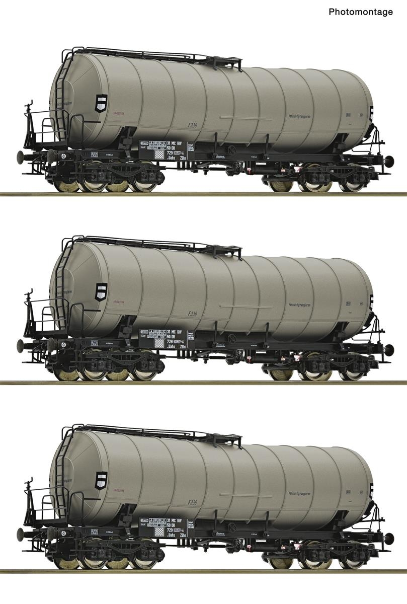 Roco 6600030 3 Teiliger Set Knickkesselwagen DR Modellbahn Voigt