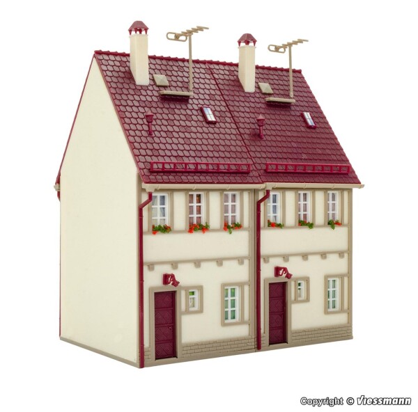 Vollmer 43843 Reihen-Doppelhaus, beige