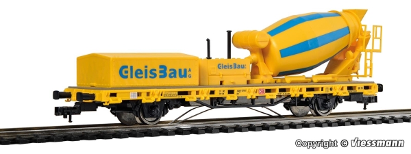 Viessmann 2625 Niederbordwagen mit Betonmischer GleisBau,Funktionsmodell für Dreileitersysteme