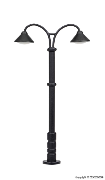 Viessmann 6409 Bahnsteigleuchte Baden-Baden, doppelt,2 LEDs warmweiß