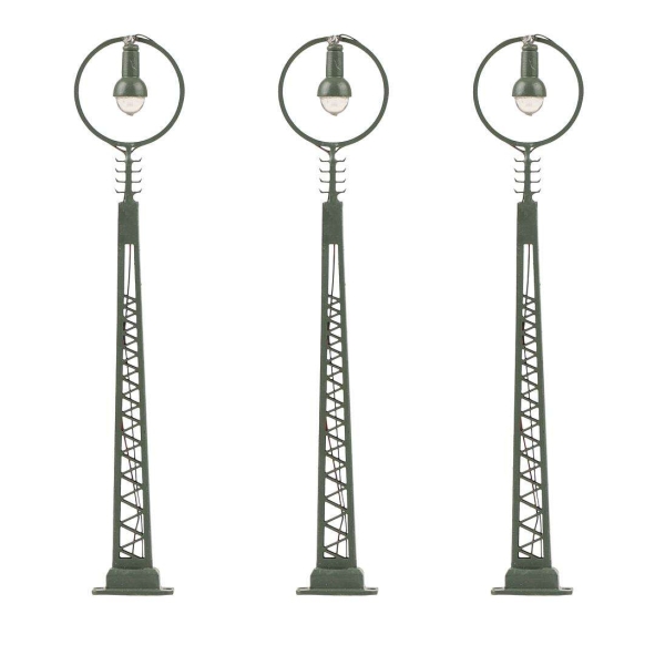 Faller 272125 LED-Gittermast-Ringleuchte, kaltweiß, 3 Stück