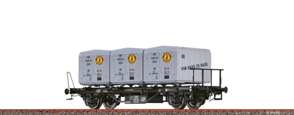 Brawa 50596 Behältertragwagen BTs 30 der DB, mit Ekrt 212 "Von Haus zu Haus Zündapp"