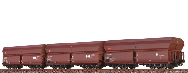 Brawa 50678 H0 3-teiliger Set Schüttgutwagen Fals 176 und Fals 186 DB AG