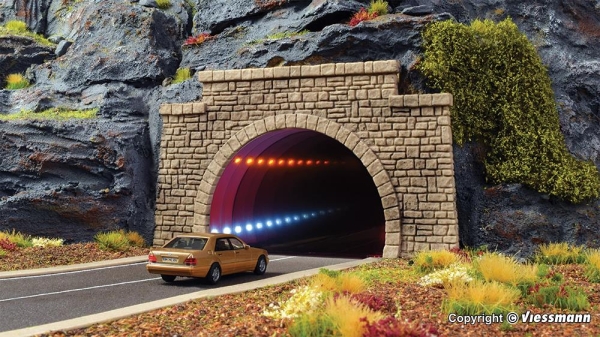 Viessmann 5097 Straßentunnel klassisch, mit LED Spiegeleffektund Tiefenwirkung