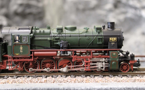 Arnold HN9066S P.St.E.V: Dampflokomotiveomotive G12, gr?n/braun, Ep. I, DCC