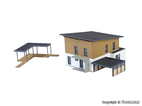 Kibri 38337 Kubushaus Saskia mit Carport- Polyplate Bausatz