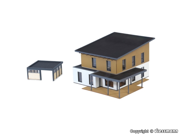 Kibri 38337 Kubushaus Saskia mit Carport- Polyplate Bausatz