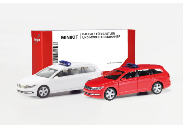 Herpa 013772-002 MiniKit 2 x VW Passat Variant mit Warnbalken