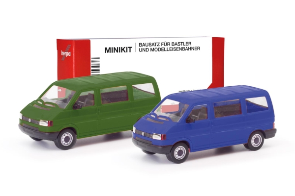 Herpa 012805-002 MiniKit VW T4 Bus, olivgrün/ultramarinblau