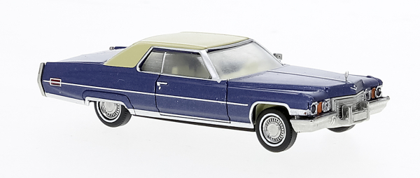 Brekina 18127 Cadillac Coupe deVille metallic blau, beige, 1972,