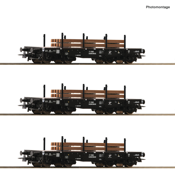 Roco 6600016 3er Set Schwerlastwagen NS