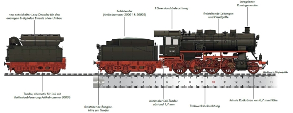 Busch 30006 Dampflok BR 56 2130 DRG mit Kohlenstaubtender - Sound Version