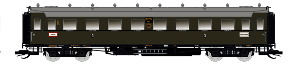 Saxonia 120180 TT Personenwagen C4Ü Sa 07 m. Beleuchtung, DRG Ep.II