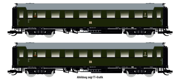 Saxonia 87181 H0 2er Set Personenwagen C4Ü Sa 07, DR Ep.III