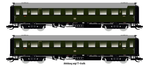 Saxonia 87185 H0 2er Set Personenwagen C4Ü Sa 07, DB Ep.III