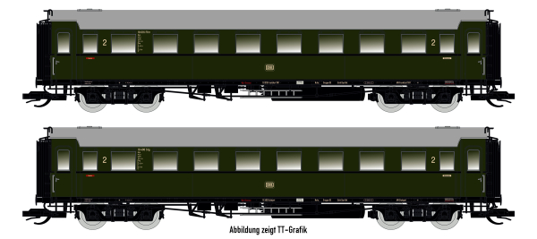 Saxonia 87187 H0 2er Set Personenwagen C4Ü Sa 07 m. Beleuchtung, DB Ep.III