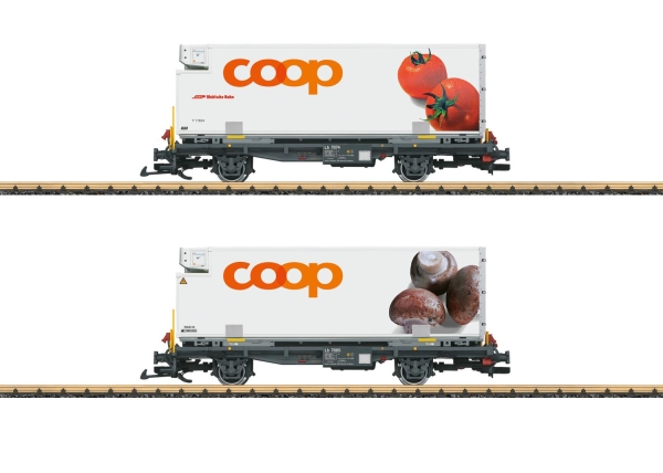 LGB L45888 G Containerwagen Set COOP RhB