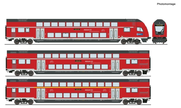 Roco 6210144 H0 3-teiliger Set: Doppelstockwagen DB AG