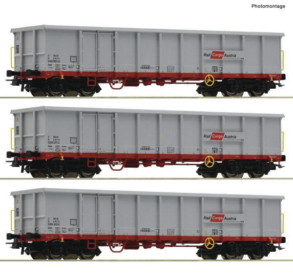 Roco 6600121 H0 3-teiliger Set: Offene Güterwagen ÖBB