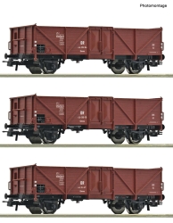 Roco 6600115 H0 3-teiliger Set: Offene Güterwagen DR