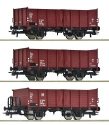 Roco 6600146 H0 3-teiliger Set: Offene Güterwagen DR