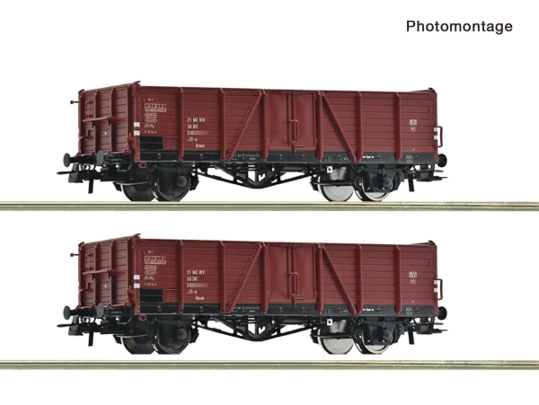 Roco 6600194 H0 2-teiliger Set: Offene Güterwagen DR