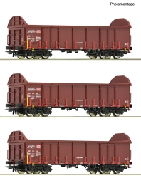 Roco 6600131 H0 3-teiliger Set: Offene Güterwagen DB AG