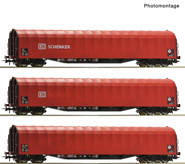 Roco 6600156 H0 3-teiliger Set: Schiebeplanenwagen DB AG