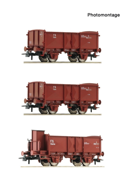 Roco 6600088 H0 3-teiliger Set: Offene Güterwagen FS