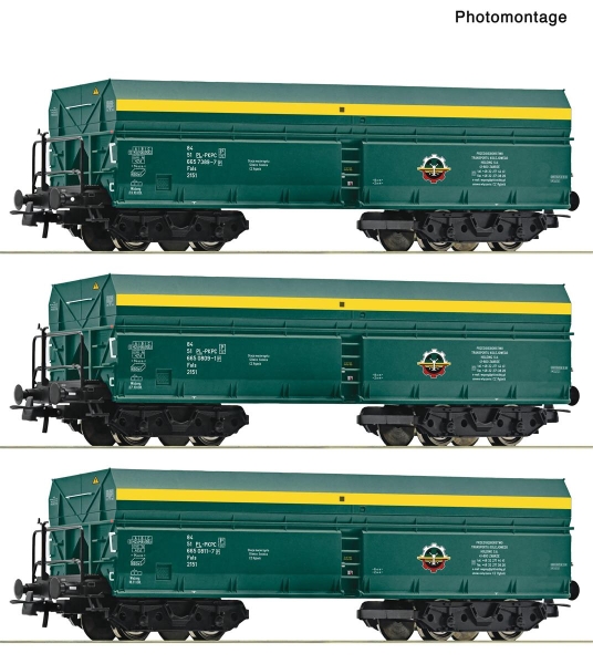 Roco 6600195 H0 3-teiliger Set: Selbstentladewagen PTKiGK