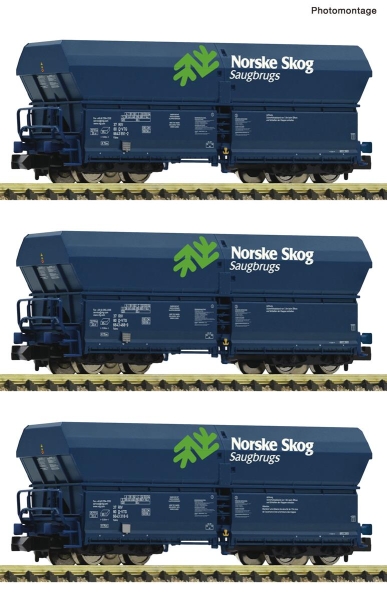 Fleischmann 6660089 N 3-tlg. Set: Selbstentladewagen „Norske Skog“, VTG