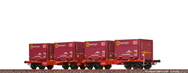 Brawa 50932  H0 Drehgestellflachwagen Sggmmrrs "ArcelorMittal" DB AG