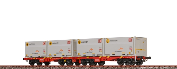 Brawa 51137  H0 Drehgestellflachwagen Sggmmrrs "ArcelorMittal" DB AG