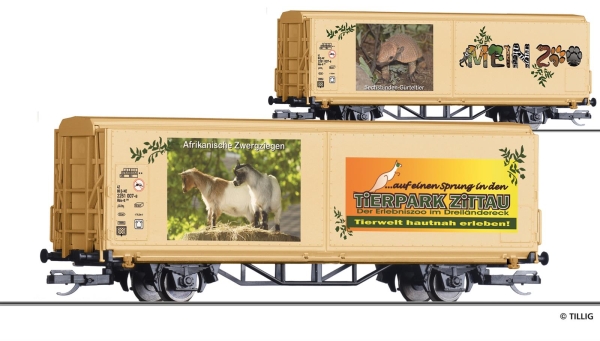 Tillig 14855 TT START-Schiebewandwagen Hbis-tt „Mein Zoo“