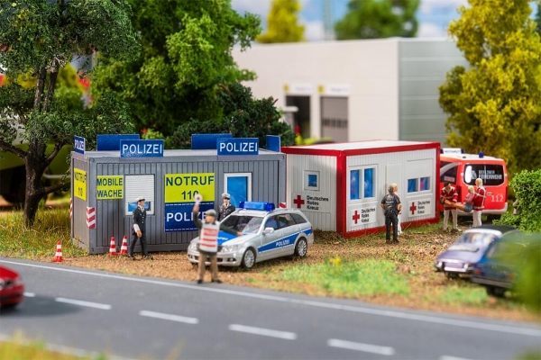 Faller 180338 H0 Bürocontainer Polizei und DRK