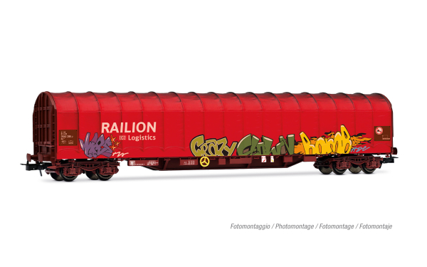 Rivarossi HR6680 H0 Schiebeplanenwagen „RAILION DB LOGISTICS“, Typ Rils der DB AG